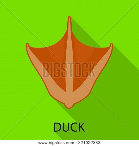 Vector Illustration Of Duck And Paw Icon. Set Of Duck And Silhouette Stock Vector Illustration.