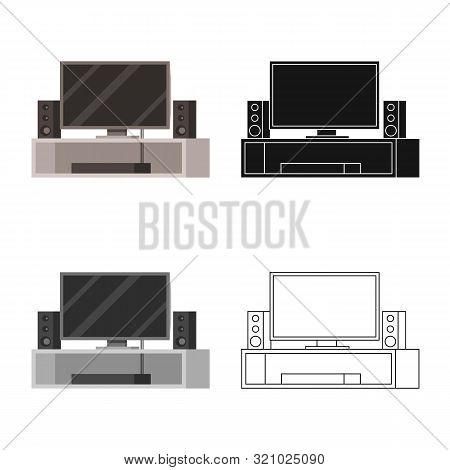 Vector Design Of Theater And Home Logo. Set Of Theater And Audio Vector Icon For Stock.