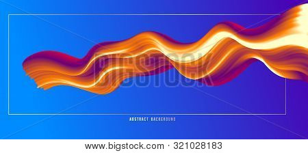 3d Fluid Gradient Color Vector Abstract Background, Dimensional Dynamic Shape In Motion, Flowing Col