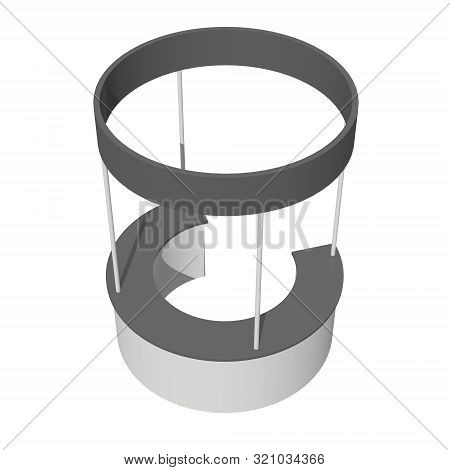 Stall Or Kiosk Modern Reception Desk. Trade Show Booth White And Blank. 3d Render Illustration Isola