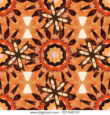 Seamless Flowers Pattern. Colour Spring Theme Seamless Pattern Background. Vector Illustration. Flat