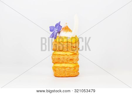 Mini Canapes For Refreshments At Banquets Receptions Catering On A White Background.