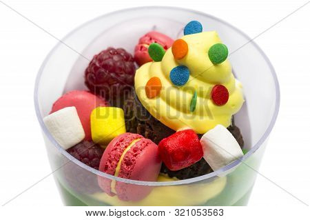 Mini Canapes For Refreshments At Banquets Receptions Catering On A White Background.