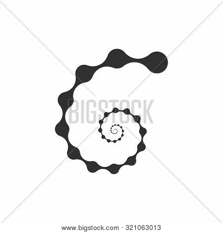 Abstract Molecular Nanotechnology Spiral Structure Logo. Stock Vector Illustration Isolated On White