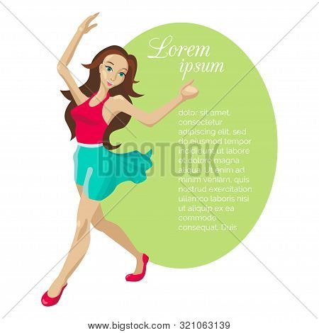 Dancing Woman. Banner For Dancing School. Vector Illustration