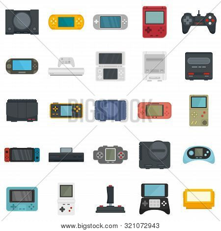 Console Icons Set. Flat Set Of Console Vector Icons For Web Design