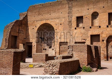 Ruins At The Domus Augustana On Palatine Hill In Rome