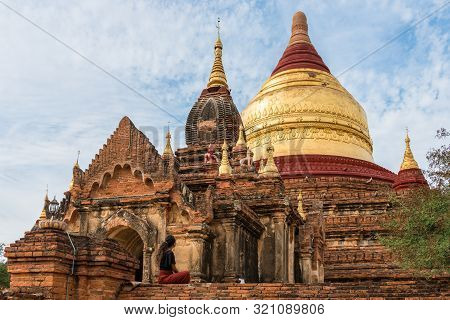 Horizontal Picture Of Important Buddhist Dhammayazika Pagoda Located Inside The Archeological Park O