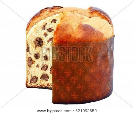 Chocolate Stuffed Panettone, Typical Brazilian Sweet Bread Served As A Dessert For Christmas And New