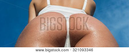 Strappy White Romantic Night Lingerie. Ideal Butt Anti-cellulite And Skin Care. Perfect Young Girl A