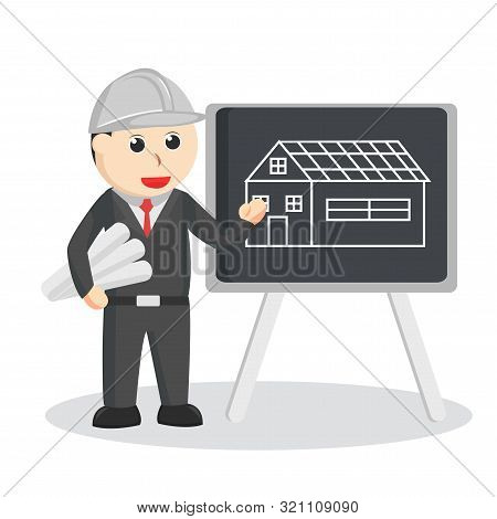 Engineer Explaining His Work Design Illustration Vector