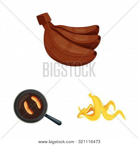 Vector Design Of Tropical And Ripe Symbol. Set Of Tropical And Potassium Stock Symbol For Web.