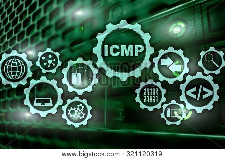 Icmp. Internet Control Message Protocol. Network Concept. Server Room On Background.