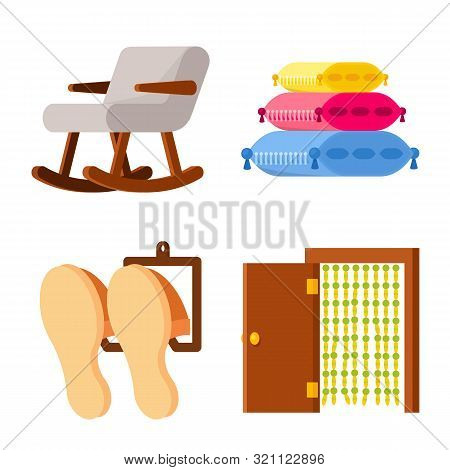 Vector Design Of Furniture And Interior Symbol. Set Of Furniture And Accessories Stock Vector Illust