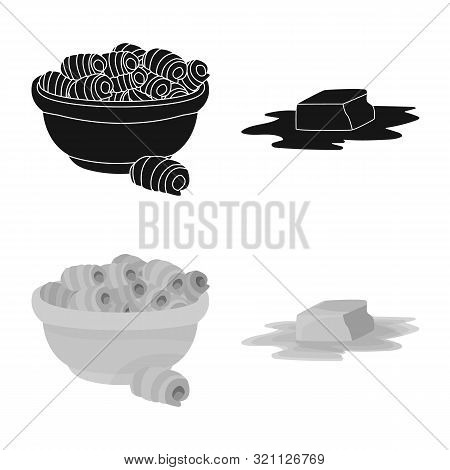 Vector Design Of Creamy And Product Icon. Set Of Creamy And Farm Stock Vector Illustration.