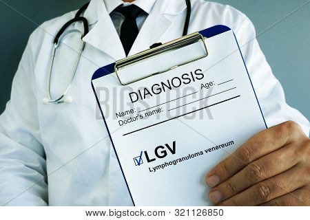 Lymphogranuloma Venereum Lgv Diagnosis On A Medical Form.