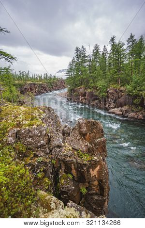 Hoisey River On Putorana Plateau. Russia, Siberia