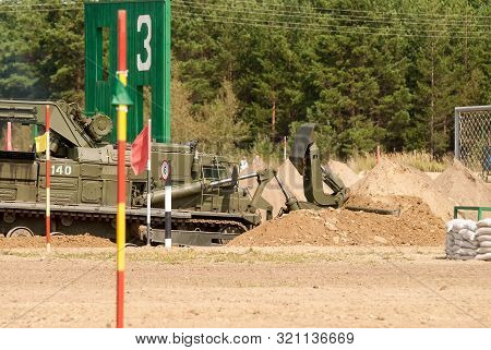 Tyumen, Russia - August 11, 2019: International Army Games. Safe Route Contest. Passage Making By Im