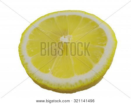 Lemon Slice, Clipping Path, Isolated On A White Background