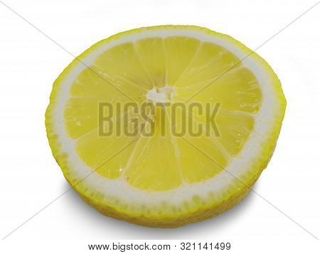 Lemon Slice, Clipping Path, Isolated On A White Background