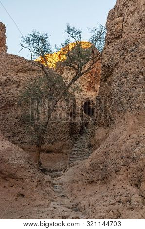 Impression Of Sesriem Canyon, In The Hardap Region Of Namibia, During Sunset.