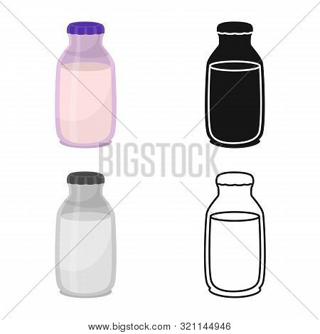Vector Design Of Jug And Milk Logo. Set Of Jug And Glass Vector Icon For Stock.
