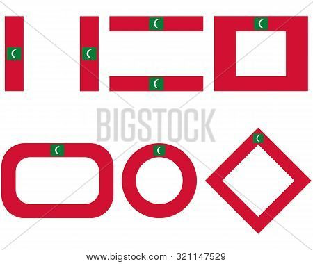 Detailed And Accurate Illustration Of Flags Of The Maledives With Copy Space