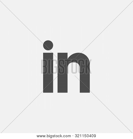 Template Sign Symbol Icon Linkedin American Business Isolated On White Background. Vector Illustrati