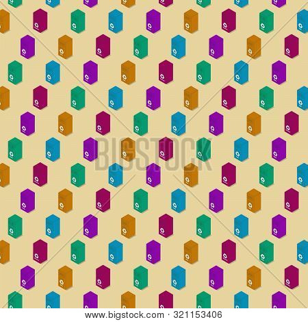 Seamless Isometric Pattern Garbage Trash Bin. Recycling Bins. Vector Illustration.