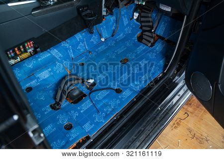 Novosibirsk, Russia - 09.09.2019: Car Tuning In The Body Of A Suv Using Three Layers Of Noise Insula