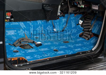Novosibirsk, Russia - 09.09.2019: Car Tuning In The Body Of A Suv Using Three Layers Of Noise Insula
