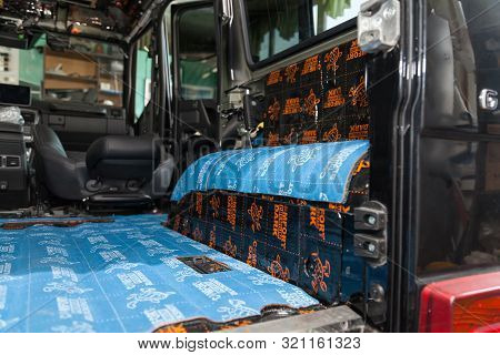 Novosibirsk, Russia - 09.09.2019: Car Tuning In The Body Of A Suv Using Three Layers Of Noise Insula