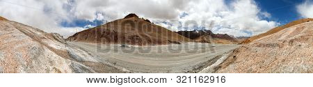 Pamir Highway Or Pamirskij Trakt, Ak-baital Pass. Landscape Around Pamir Highway M41 International R