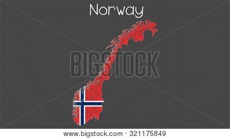 Norway Map Flag Chalkboard Style Vector Illustration.