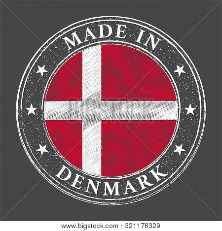 Made In Denmark Flag Grunge Stamp. Vector Illustration