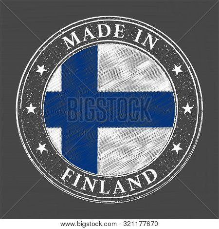 Made In Finland Flag Grunge Stamp. Vector Illustration