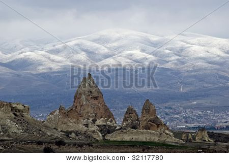 Formaciones de arenisca en Capadocia, Turquía.