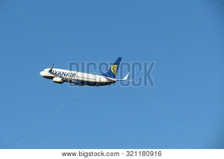 Orio Al Serio, Bergamo, Italy - Circa September 2015: Ryanair Aircraft Boeing 737-80 During Take-off
