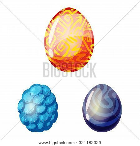Vector Illustration Of Dinosaur And Magic Logo. Set Of Dinosaur And Fantasy Vector Icon For Stock.