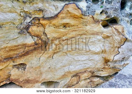 Bizarre Geological Formation - Iron Log In Sandstone Rocks - Bog Iron Ore Incrustation