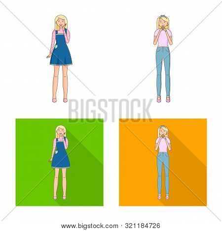 Vector Illustration Of Posture And Mood Icon. Collection Of Posture And Female Stock Vector Illustra