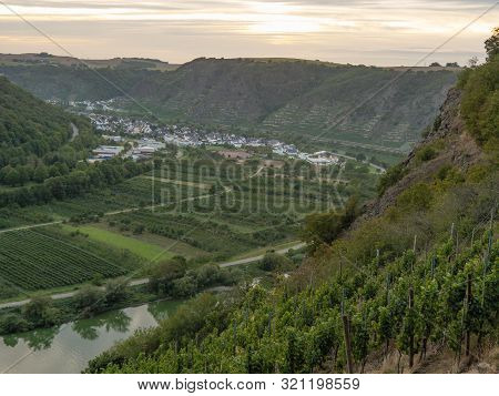 small village at the river rhine in germany
