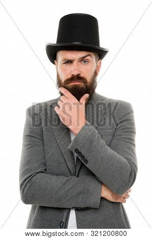 Street Performance. Man Bearded Guy Magician. Magic Trick Performance Concept. Circus Magic Trick Pe