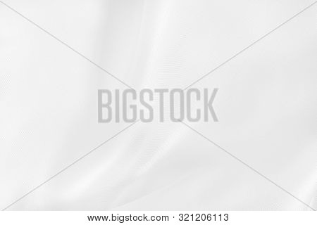 White Fabric Cloth Texture For Background And Design Art Work, Beautiful Crumpled Pattern Of Silk Or