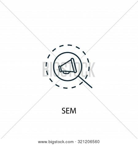 Sem Concept Line Icon. Simple Element Illustration. Sem Concept Outline Symbol Design. Can Be Used F