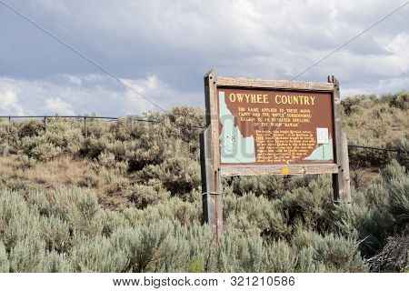 View Of Southern Idaho In Owyhee County  - Interpretive, Historical Sign Tells Visitors More Informa