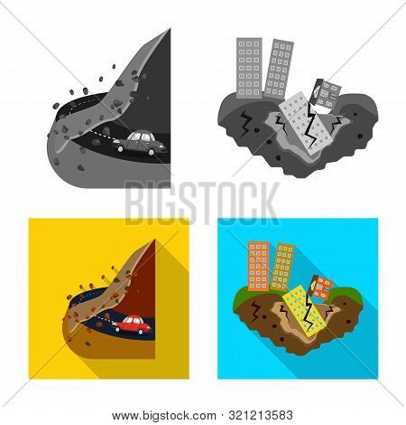 Vector Design Of Weather And Distress Icon. Collection Of Weather And Crash Stock Vector Illustratio