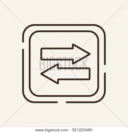 Both Ways Line Icon. Road Sign, Street. Traffic Concept. Can Be Used For Topics Like Driving, Direct
