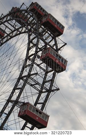 Ferris Wheel At Amusement Park Prater In Vienna Austria