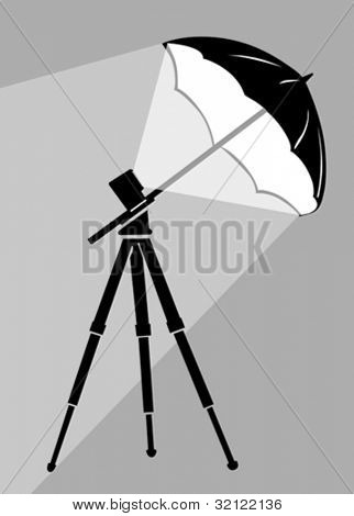 stativ silhuet på grå baggrund, vektor illustration